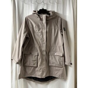 DKNY Women's Beige Hooded‎ Lightweight Parka Jacket Size XXL